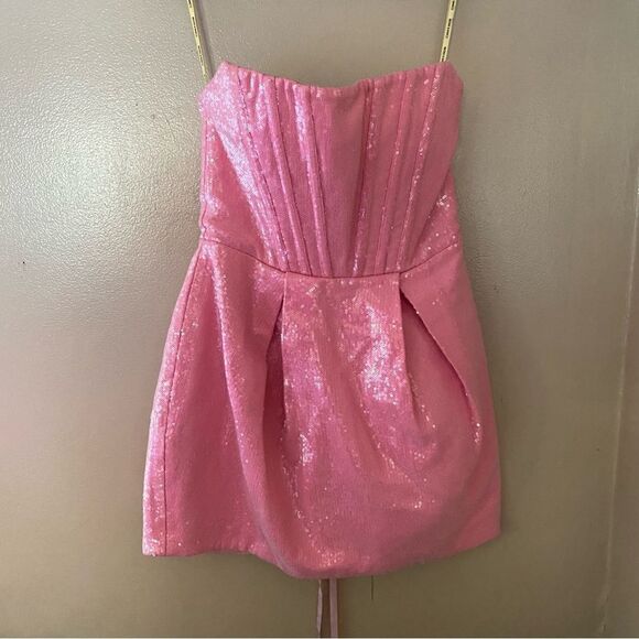 Bronx and Banco Pink Strapless Mini Dress - Picture 11 of 16
